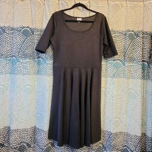 LuLaRoe Nicole Dress - Black Floral Jacquard